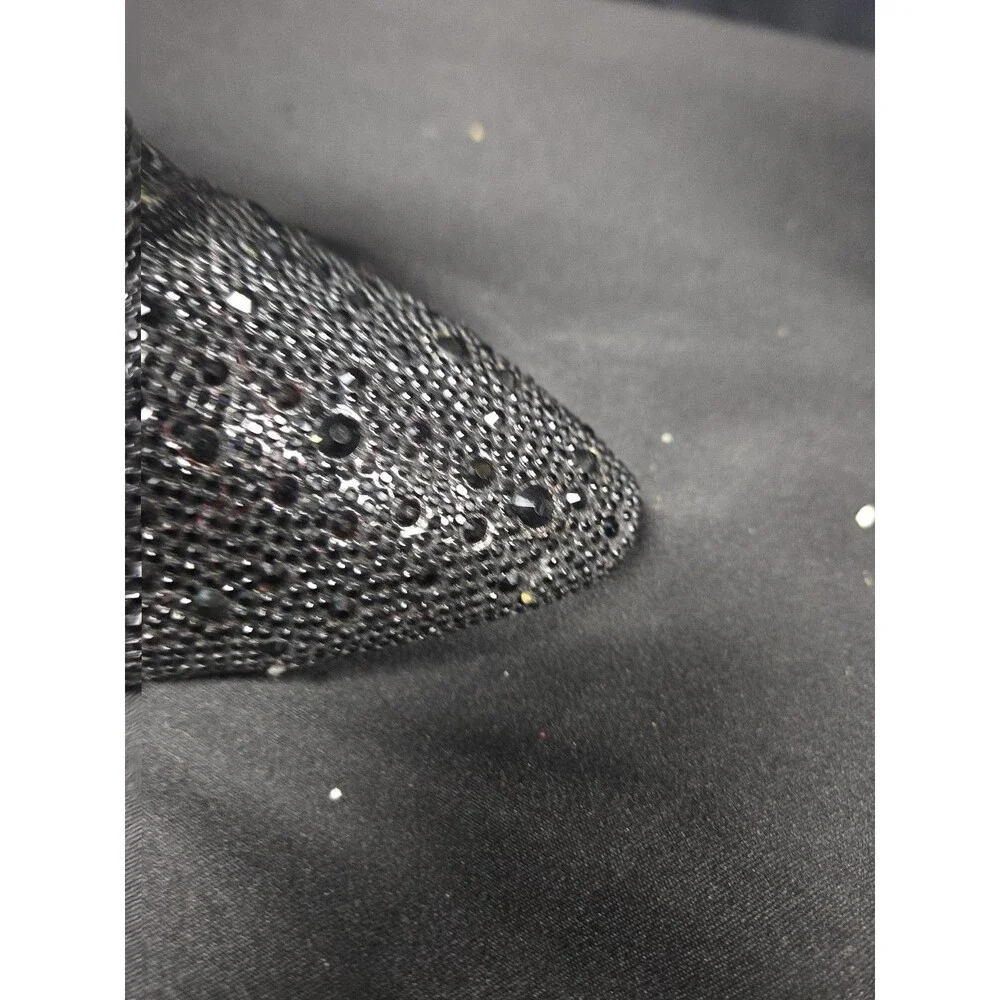 Betsey Johnson X Torrid Black Rhinestone Bootie Boots Size 7.5 WWE Extra Wide